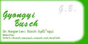 gyongyi busch business card